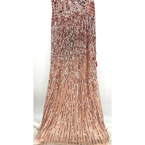 Mac Duggal [‎ 14 ] Rose Gold Sequin Cut Out Open Back Gown #5390 $698 - Picture 6 of 15